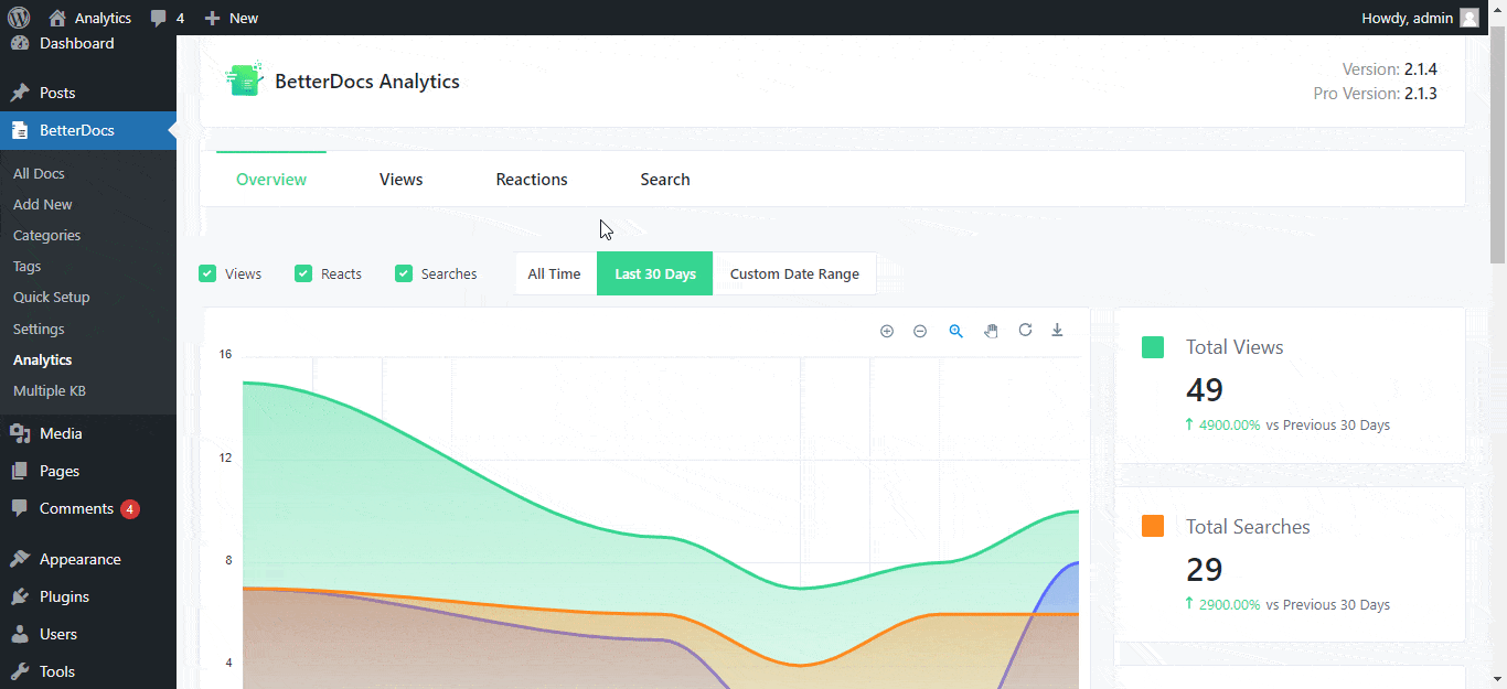 Introducing NEW & Improved BetterDocs Analytics: Revamped UI, Search Analytics & More 2 BetterDocs Analytics