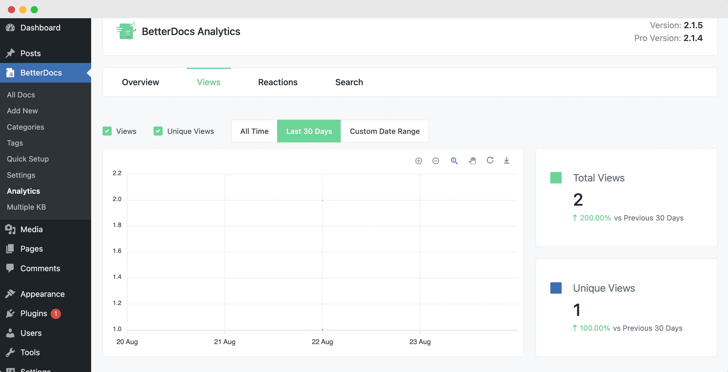 Introducing NEW & Improved BetterDocs Analytics: Revamped UI, Search Analytics & More 6 BetterDocs Analytics
