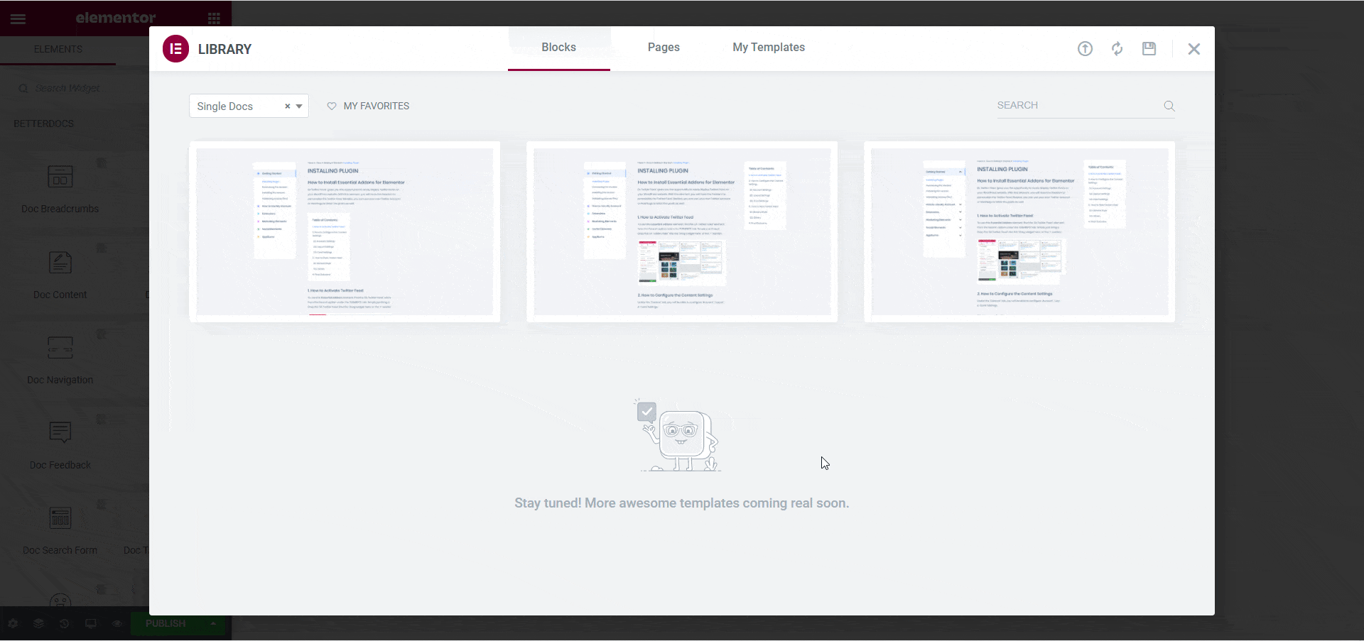 How To Use BetterDocs Ready Blocks In Elementor 2 BetterDocs Ready Blocks