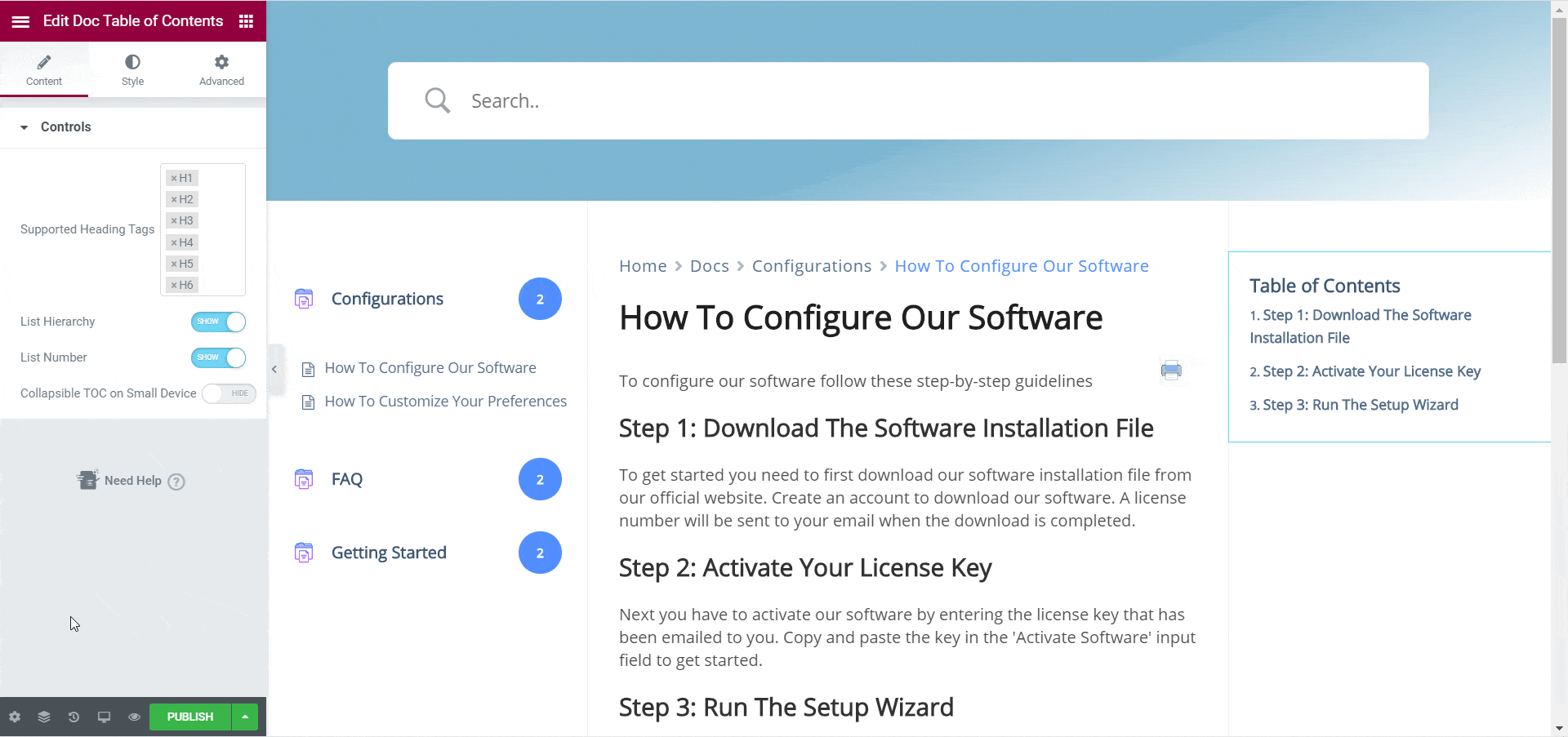 How To Configure BetterDocs Table Of Contents In Elementor 3 Table Of Contents