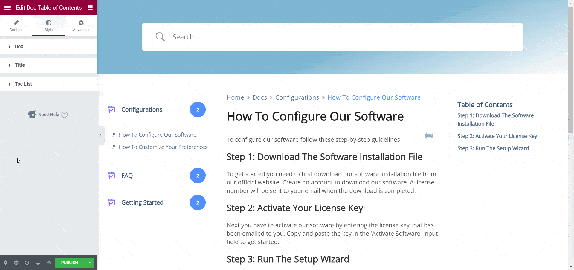 How To Configure BetterDocs Table Of Contents In Elementor 4 Table Of Contents