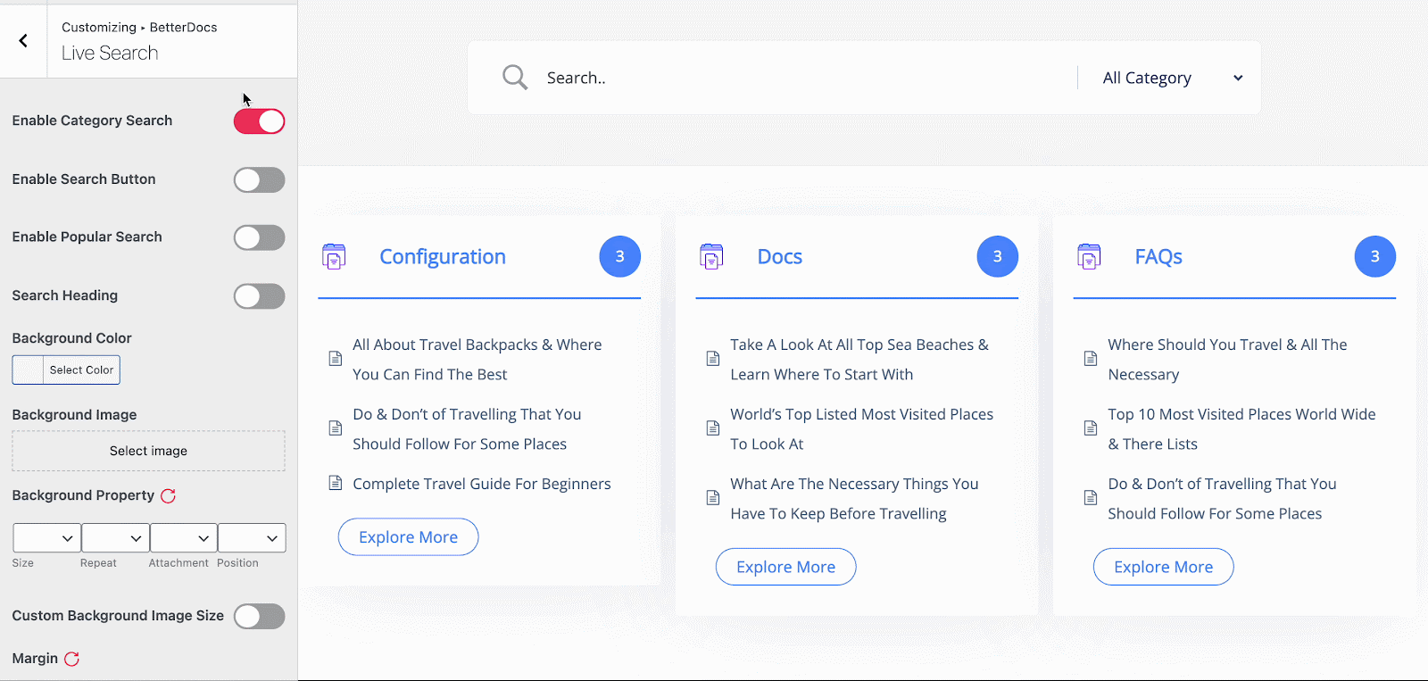 How To Configure BetterDocs Advanced Search? 4 BetterDocs Advanced Search