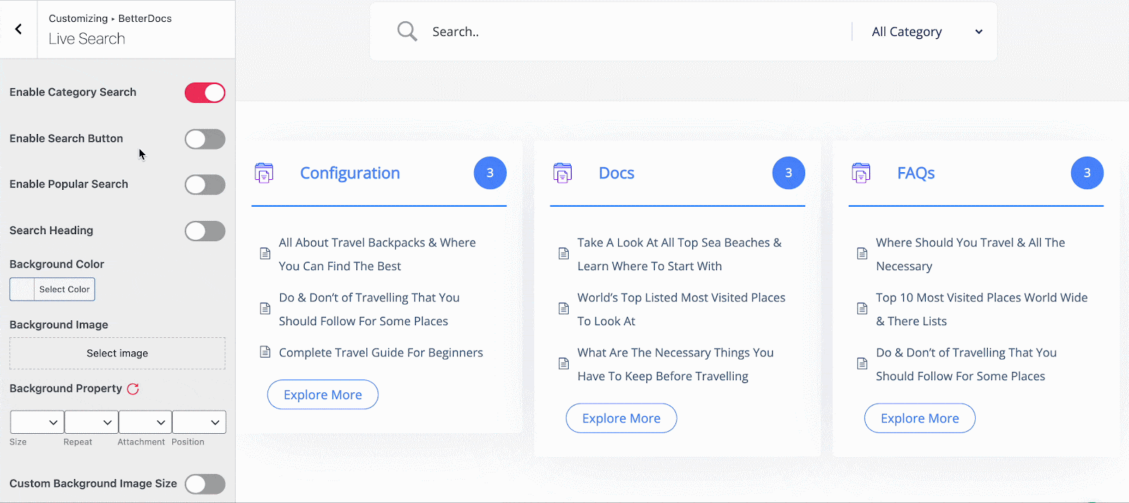 How To Configure BetterDocs Advanced Search? 5 BetterDocs Advanced Search
