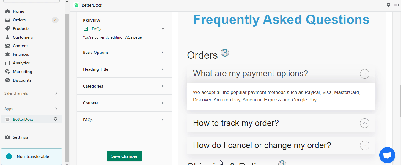 How To Design FAQs With BetterDocs For Shopify? 8 Design FAQs With BetterDocs
