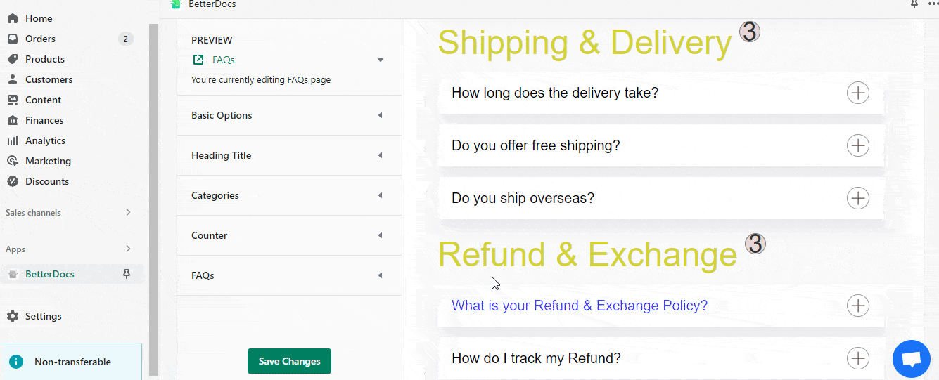 How To Design FAQs With BetterDocs For Shopify? 6 Design FAQs With BetterDocs