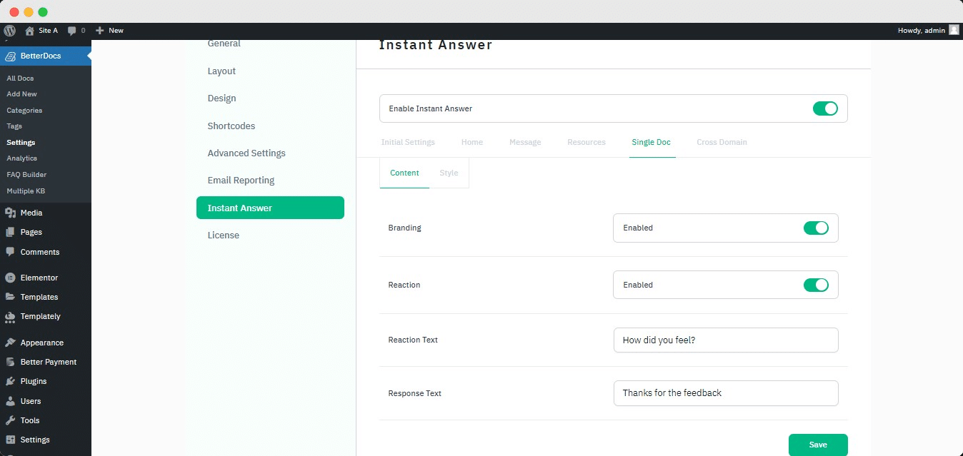 How To Configure Instant Answer In BetterDocs? 7 Instant Answer