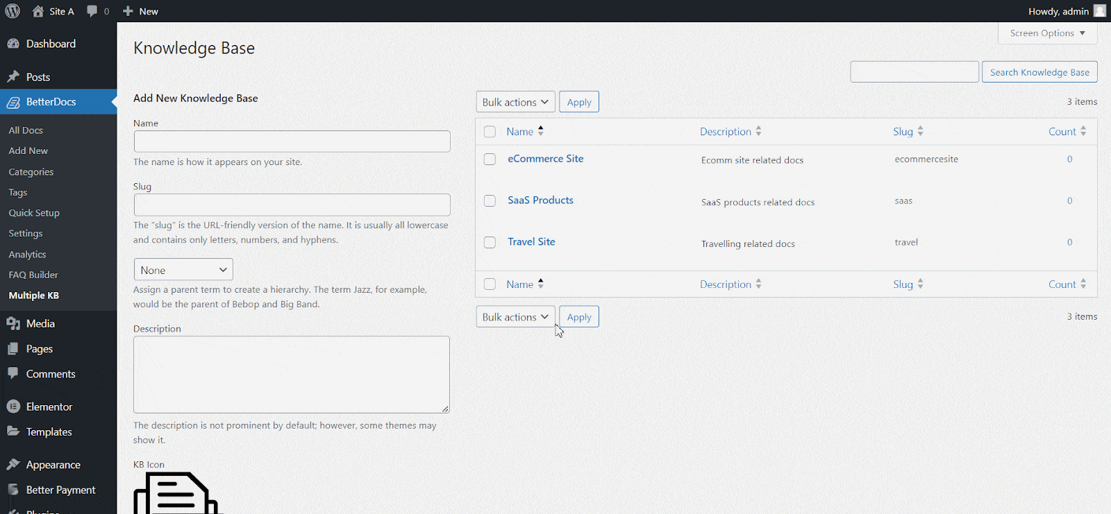 How to Manage Multiple Knowledge Base with BetterDocs 3 Multiple Knowledge Base