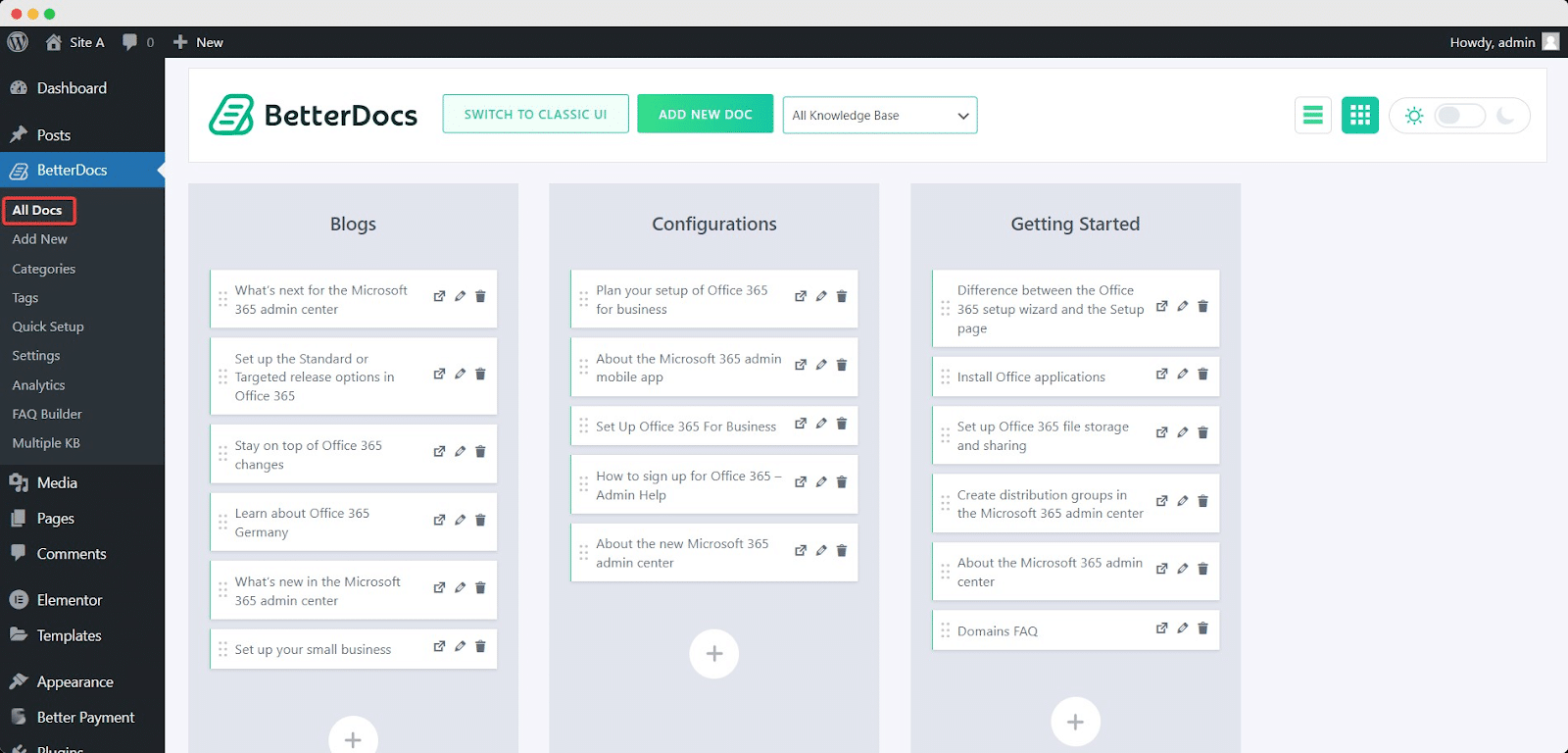 How To Use Advanced Drag & Drop Builder To Organize Content In BetterDocs? 1 Drag and Drop Builder