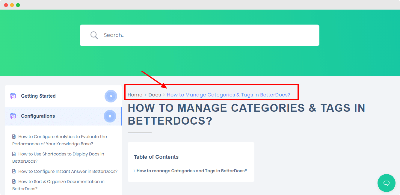 How to Change BreadCrumbs Settings in BetterDocs? 2 BreadCrumbs Settings in BetterDocs