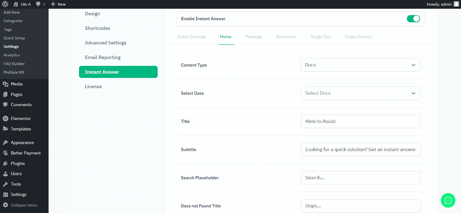 How To Configure Instant Answer In BetterDocs? 4 Instant Answer