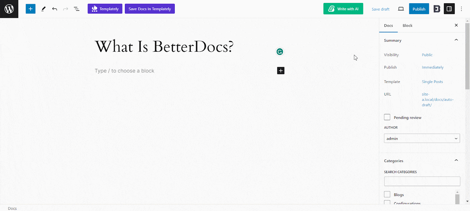 How To Configure The Write With AI Feature In BetterDocs? 5 Write With AI