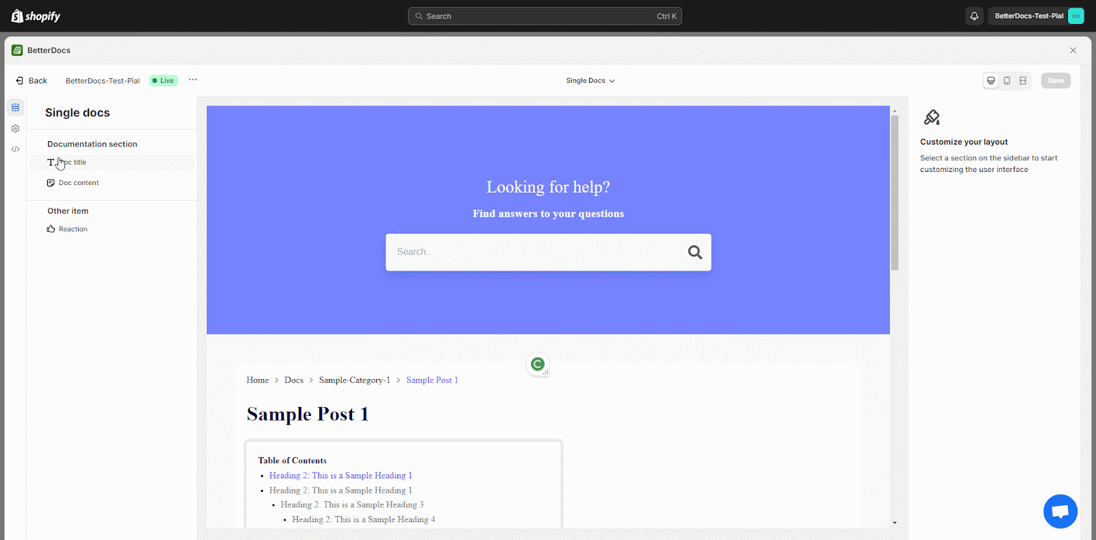 How To Configure A Single Doc And Archive Page With BetterDocs For Shopify? 2 How To Configure A Single Doc And Archive Page
