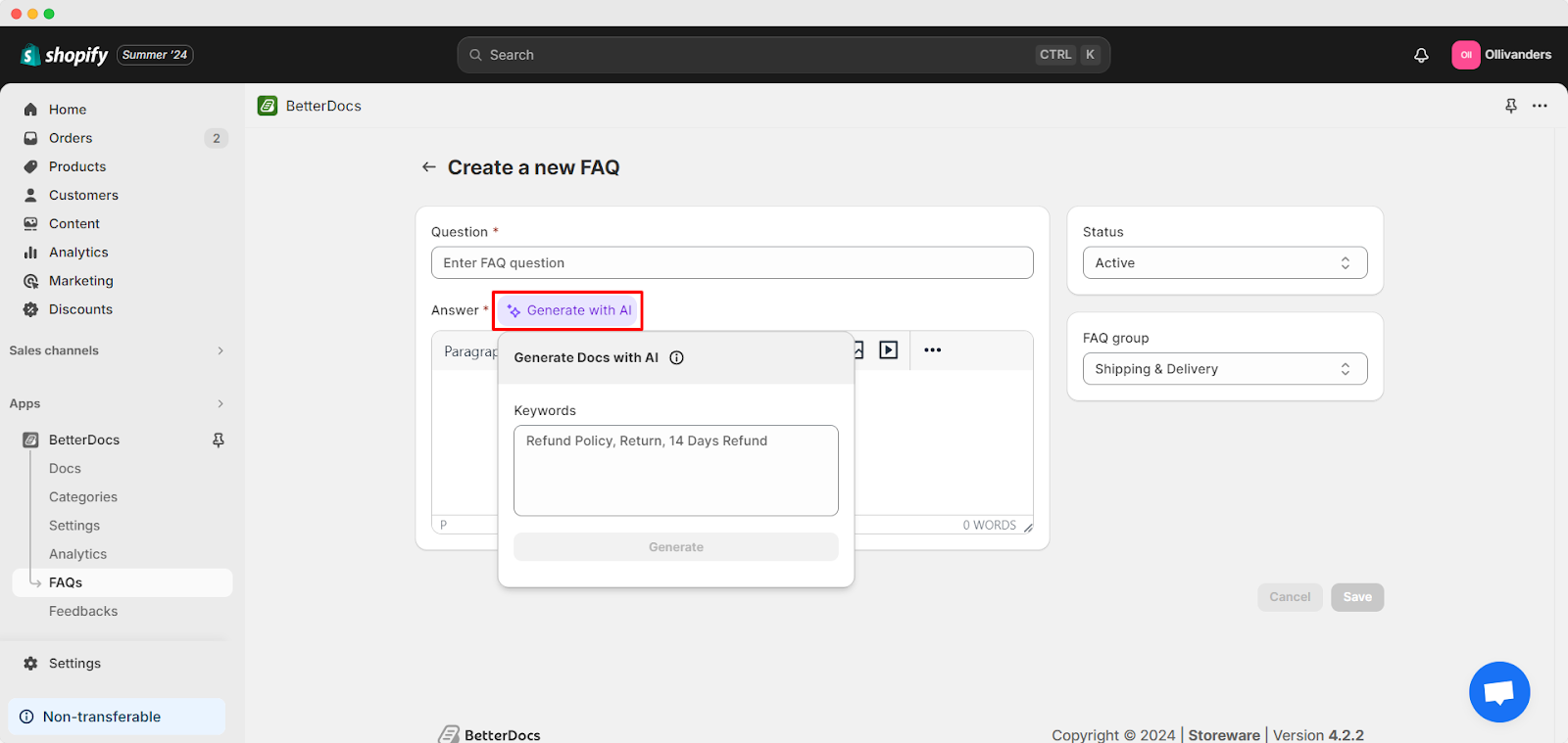 How To Use BetterDocs Magic AI Autowrite Feature To Write Documentation On Shopify? 8 How To Use BetterDocs Magic AI Autowrite Feature